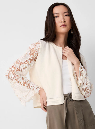 5477- Lace Sleeve Cardigan- Fransa