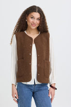 Load image into Gallery viewer, Brown Sleeveless Jacket - Fransa