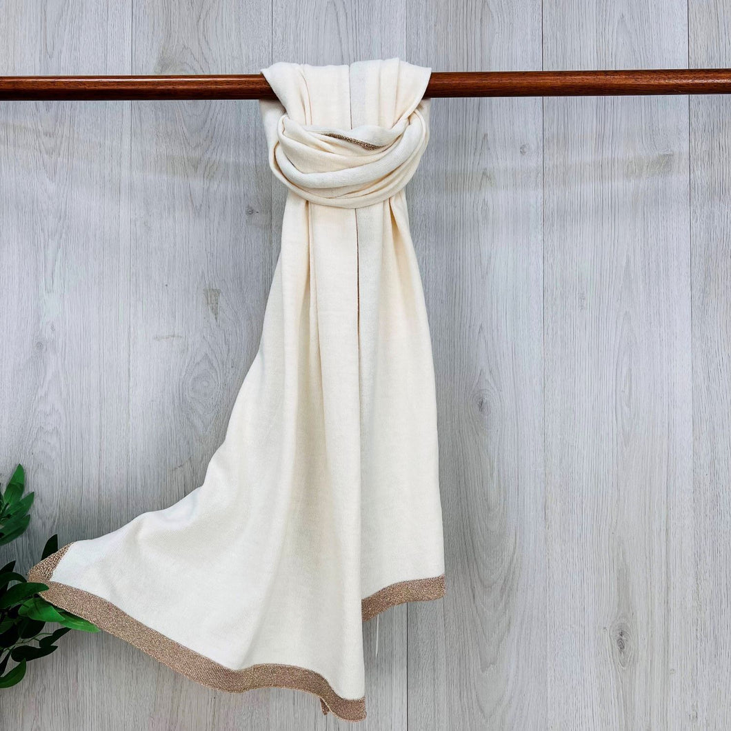 Gold Trim Wool Scarf