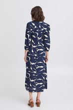Load image into Gallery viewer, 3512- Navy/Cream Mix Dress- Fransa