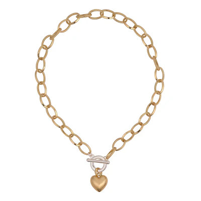 Oval Link Heart Necklace - Knight & Day