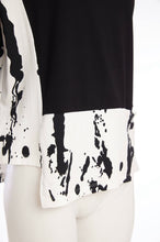 Load image into Gallery viewer, Off White &amp; Black Round Neck Top With Print Hem And Side Panel - Ora