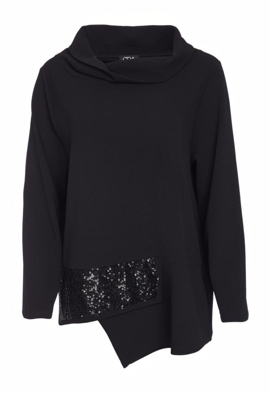 Roll Collar Beaded Panel Top- Ora
