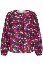 Load image into Gallery viewer, Navy/Berry Pink Pattern Blouse - Fransa