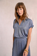 Load image into Gallery viewer, 1811 - Shimmer Polo-Shirt -  Blue -Molly Bracken