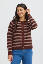 Load image into Gallery viewer, Burgundy Striped Cardigan - Fransa