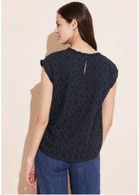 Load image into Gallery viewer, 344661- Navy Crochet Blouse - Street One