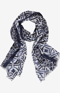 572430- Navy & Cream Print Scarf - Street One