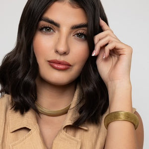 T107NYA - Chunky Mesh Necklace - Knight & Day
