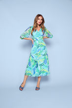 Load image into Gallery viewer, Turquoise Pattern Vneck Dress - Tia