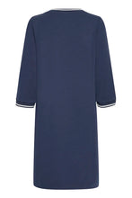 Load image into Gallery viewer, Navy Dress with White Detailing - Fransa