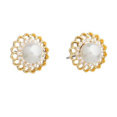 S547EML - Amaia Gold Pearl Earrings- Knight and Day