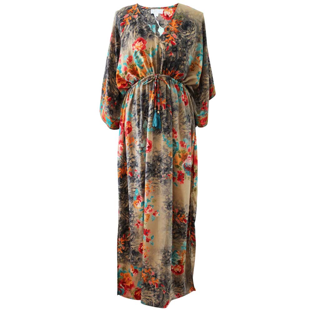 DRV728-Merdia Floral Batwing Dress - Powell Craft