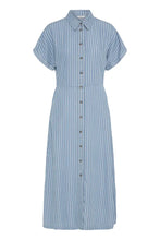 Load image into Gallery viewer, Blue Stripe Button Dress - b.young