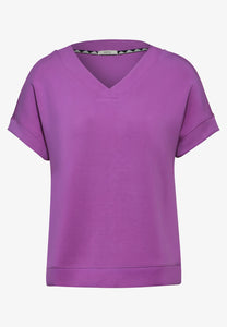 302782 - V-Neck short sleeve sweatshirt- Cecil