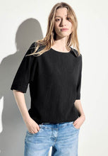 Load image into Gallery viewer, 344735- Black Seersucker Blouse - Cecil