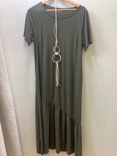 187- Full dress with Sleeve Khaki- Naya