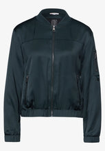 Load image into Gallery viewer, 212259- Satin Bomber Jacket- Hunter Green- Street One