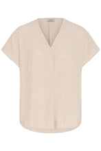 Load image into Gallery viewer, Oatmeal Linen Mix Blouse- Fransa