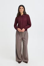 Load image into Gallery viewer, Wine Frill Blouse - Fransa