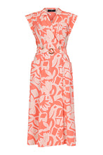 Load image into Gallery viewer, Coral Print Wrap Dress - Tia