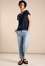 Load image into Gallery viewer, 344809 - Seersucker Split-neck Blouse -  Street One