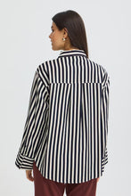 Load image into Gallery viewer, Navy Striped Blouse - Fransa