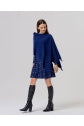 Load image into Gallery viewer, Blue Knit Poncho with Fringe - Surkana