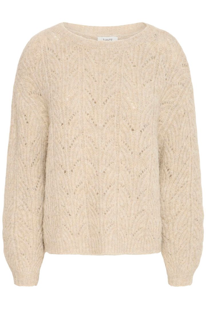 Beige Cable Wooly Jumper - B-young