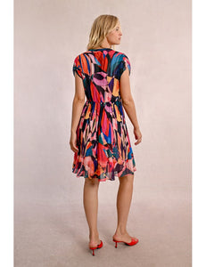 1383- Multi Colour Pleated Dress - Molly Bracken