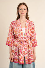 Load image into Gallery viewer, Orange Woven Mid Length Kimono - Molly Bracken