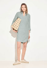 Load image into Gallery viewer, 143871- Green Stripe Linen Dress - Cecil