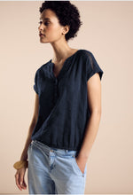 Load image into Gallery viewer, 344809 - Seersucker Split-neck Blouse -  Street One