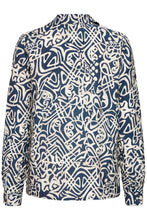 Load image into Gallery viewer, Art Lines Navy Print Blouse - Fransa