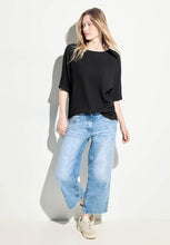 Load image into Gallery viewer, 344735- Black Seersucker Blouse - Cecil