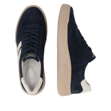 Load image into Gallery viewer, Navy Wide Fit Suede Trainer - Remonte