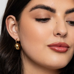 T143ESF - Gold Bauble Earrings - Knight - Day