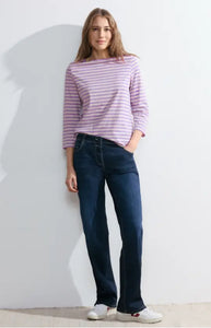 320858- Purple Stripe T-shirt- Cecil