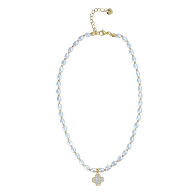 Clover Faux Pearl Necklace - Knight & Day