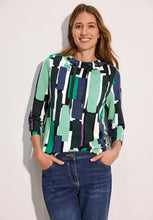 Load image into Gallery viewer, 321916- Geometric Print Crew Neck Jumper- Cecil