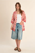 Load image into Gallery viewer, Orange Woven Mid Length Kimono - Molly Bracken