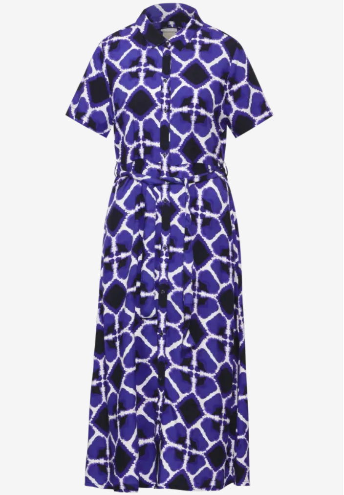 144074 - Blue Print Shirt Dress - Street One