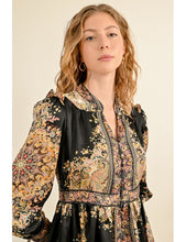 Load image into Gallery viewer, LA1552CH Molly Bracken Black Pierra Printed Shirt Dress