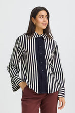 Load image into Gallery viewer, Navy Striped Blouse - Fransa