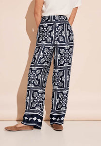 377582- Satin Print Trousers - Street One