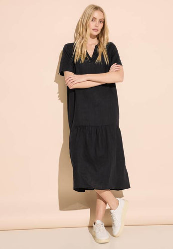 143861- Black Maxi Linen Tunic Dress - Street One