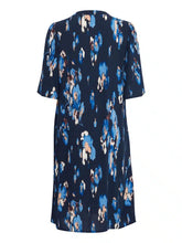 Load image into Gallery viewer, 3489 - Navy Print Tunic Summer Dress -Fransa