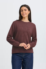 Load image into Gallery viewer, Burgundy Sweatshirt with Flower detail - Fransa