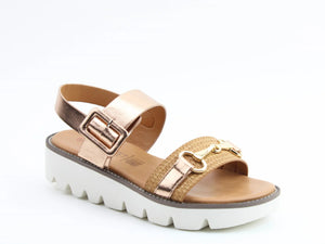 Dolores Buckle Sandal - Tan - Heavenly Feet