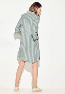 143871- Green Stripe Linen Dress - Cecil